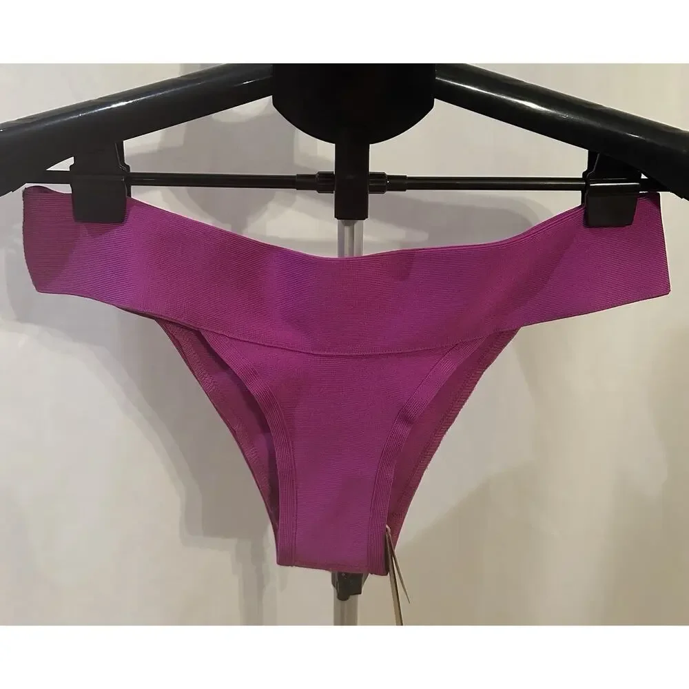 NWT Skims Lollipop Ribbed Knit Elastic Waist Swim Cheeky Pull Bikini Bottom XL